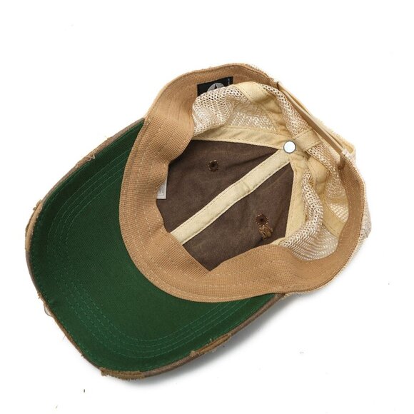 Farm Girl Distressed Trucker Hat Snapback Brown Tan Cap Mesh Adjustable Cotton - Picture 3 of 9